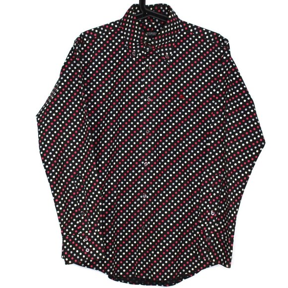 Burberry Black Label Japan Mens 2 Embroidered Logo Button Up Shirt G1306 - Picture 1 of 6